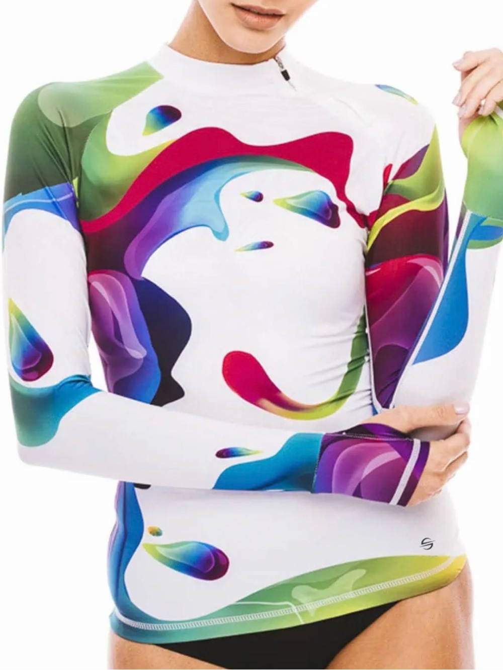 Platinum Sun RashGuard Swim Shirt UPF 50+ Size Medium Rainbow
